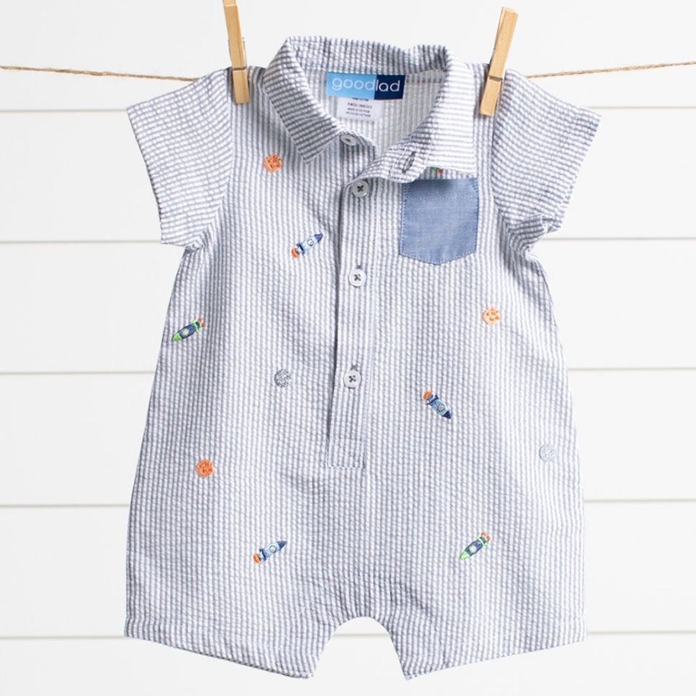 Good Lad Seersucker Romper New 18 Months